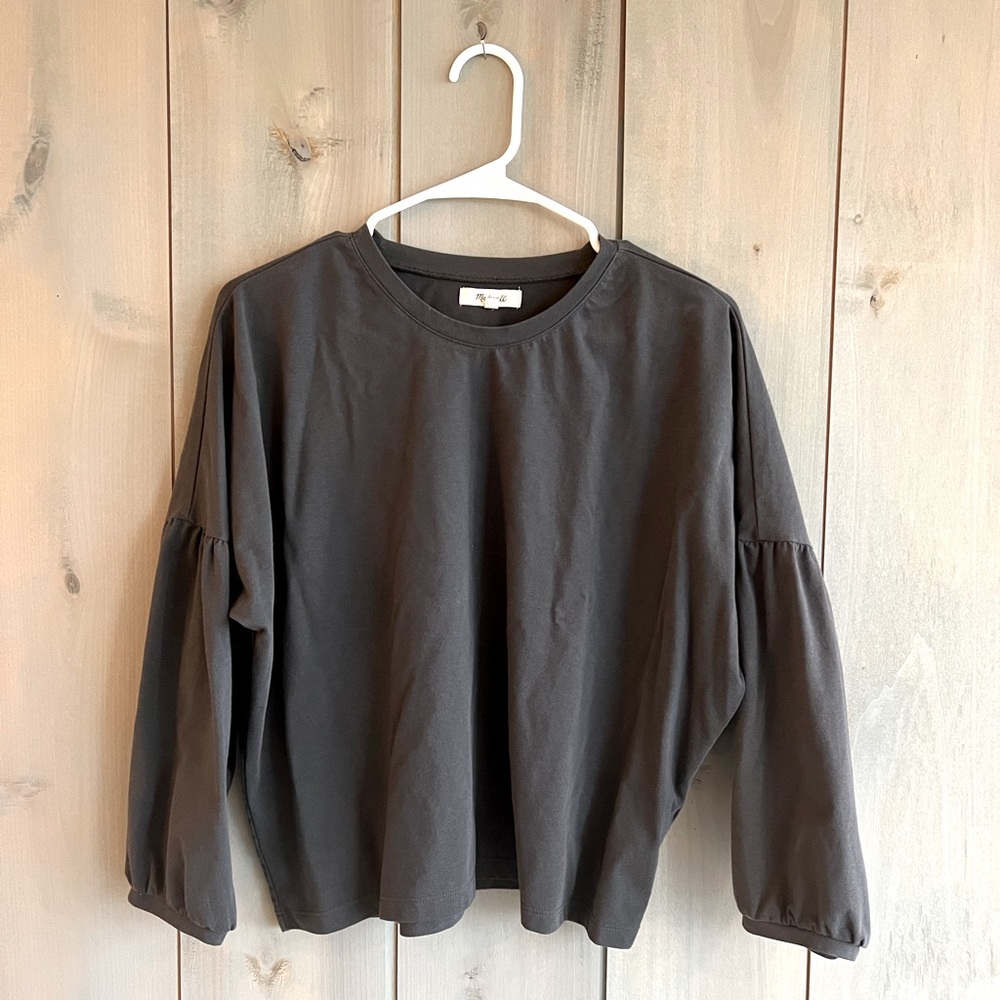 Madewell Crepe Drop-Shoulder Bubble Sleeve Tee